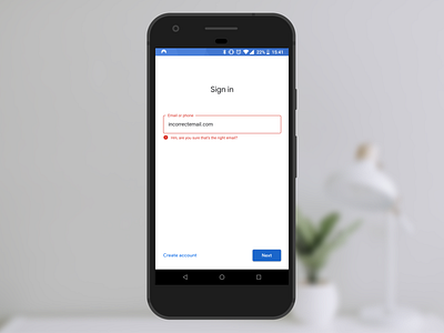 Daily UX Writing – Day 3: Wrong Email android duxw email error error messaging error state login sign in ui ux ux writing