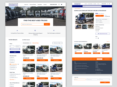 Web Design. Redesign for Malcolm Taylor Used Trucks auto interaction design interface product page redesign search search results truck ui usability user experience user interface design visual design