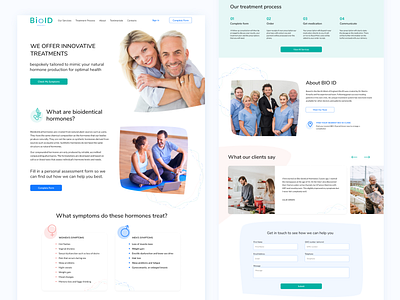 Web design concept for BIOID clinic (hormone therapy) branding design concept illustration ui visual design