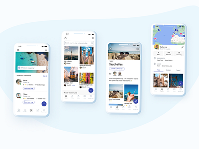 UX/UI for Social Travel App app holidays mobile design travel app trips ui user experience visual design