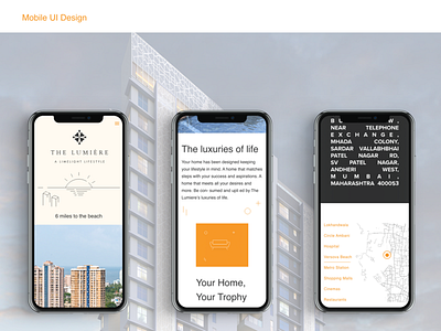 Mobile UI Design for luxury property mobile design property real estate responsive