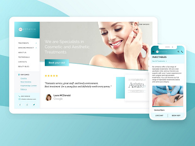 Redesign for Re-Enhance medical & dental clinic beauty clinic dental mobile redesign user experience uxui webdesign website