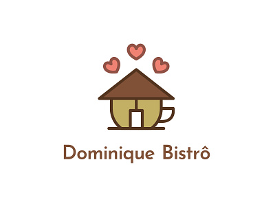 Dominique Bistrô logo bistro brand cafe cup heart home logo logo designer logodesign logotype pub visual identity
