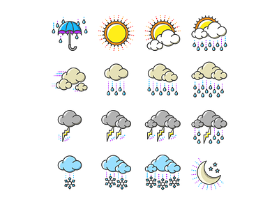 Weather icons forecast icon icon design moon rain snow sun weather weather forecast