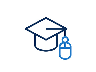 Online education blue education icon icon design online vector