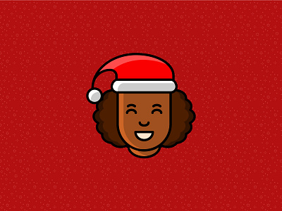 Christmas avatar afro black girl black woman christmas curly female icon icon design illustration santa santa claus vector xmas