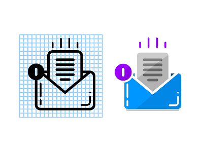 E-mail notification blue collection creative process email email notification flat design icon icon design notification process purple work