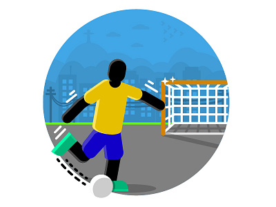 Soccer Illustrated Icon boy brazil football fun game goal kick leisure rio de janeiro soccer soccer player sport