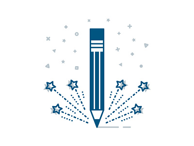 Pencil bluetone icon blue creative creativity draw icon icon design icon set ideas pencil process sketch stars