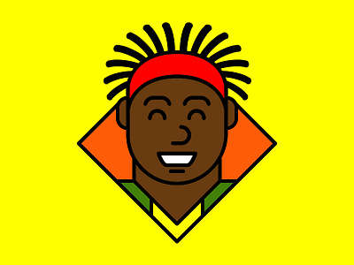 Male avatar africa afro avatar black character dreadlocks icon icon design illustration profile smile yellow