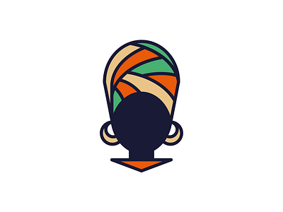 Democratic Republic of Congo Icon africa afro black colors congo dr congo earrings female icon icon design icon set turban vector woman