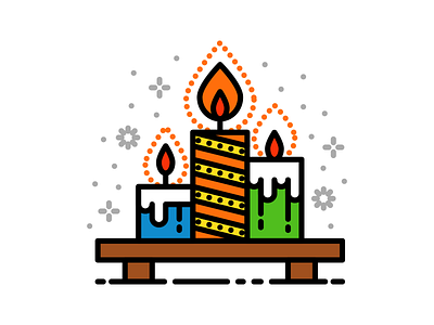 Christmas candles candles celebration christmas decoration hope icon icon design illustration light party vector xmas