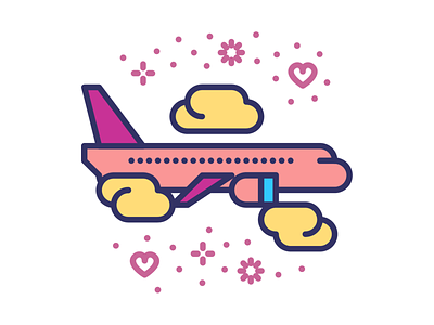 Airplane airline airplane clouds honeymoon icon icon design love romance sky travel trip vacation