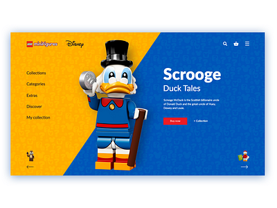 LEGO Disney Minifigures Concept clean concept daily design disney ducktales landing lego mcduck minifigures scrooge ui web design