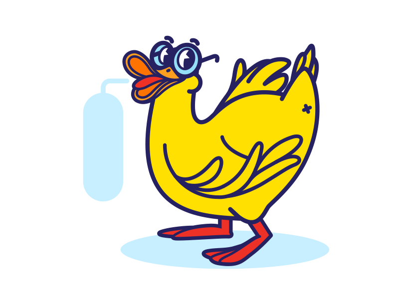 Duck. animal beak big bubble cartoon character duck funny glasses talk yellow
