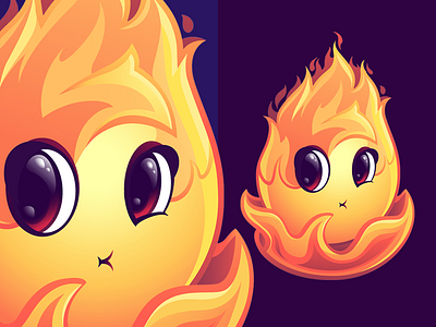 A little flame. adobe illustrator character cute eyes face fire flame hot illustration little vector warm