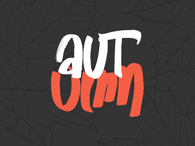 autumn autumn digital draw fall hand lettering leaves maple photoshop word