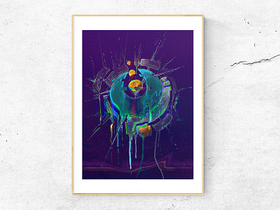 Glitch eye. abstract art cyan effect eye film frame glitch graphic design illustration lines neon poster purple splash synthwave vaporwave wallpaper watercolor yellow