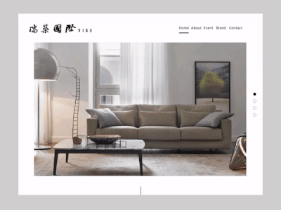 RISE website design black white clean furniture furniture store homepage homepage design minimal ui userinterface webdesign