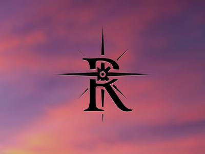 "R" compass logo compass design letter lettering logo r