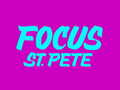 Focus St. Pete brand branding brush lettering design florida focus lettering st. pete st. petersburg