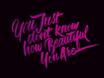 You're Beautiful brand branding brush calligraphy design lettering script tombow type typography