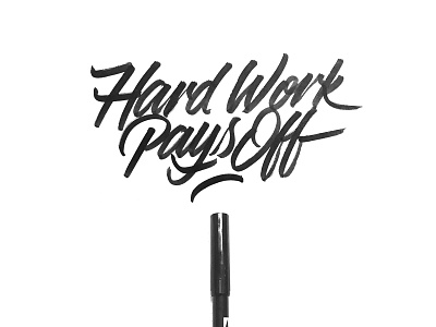 HWPO brush lettering goodtype hand lettering hard work hard work pays off hwpo pays off thedailytype tombow typegang typematters typespire typeyeah typography