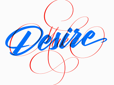 The Desire to Make blue brushlettering cartouche desire desiretomake goodtype handlettering handmade lettering make overlay red script theletteringcontinues typebytrade typegang typematters typism