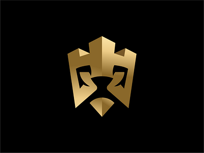 Lions Castle Hero Logo animal apps armor brand brave castle crown design icon king lion logo