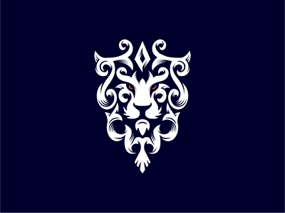 Lion Ornament Logo animal brave crown design icon king lion logo ornament vector