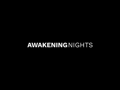 Awakening Nights Logo black black white brand identity branding digital digital art illustration logo logos logotype minimal night type typography ui ux