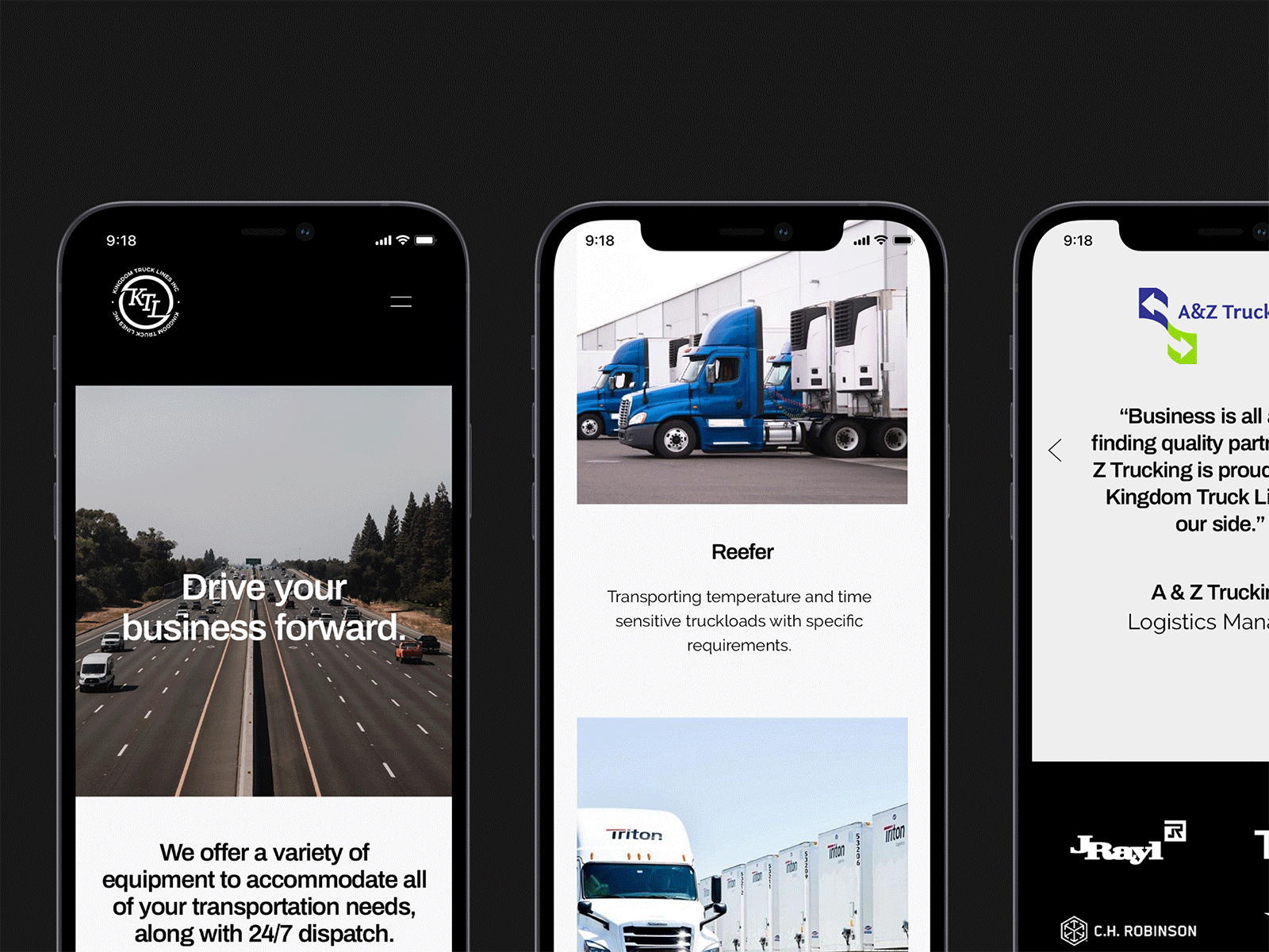 Mobile Logistics Website