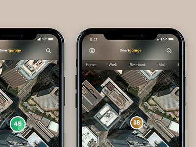 SmartGarage app app blur features interface iphone x ix logo map nav ui