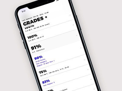 Grades app clean digital font grades ios minimal school simple text ui ux white