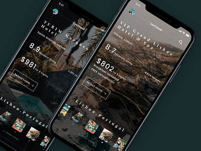 LuxTravel app beach creative destination hotel ios location minimal resort vacation visual