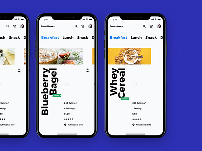 Food Move animation app creative digital food interface ios minimal ui ux