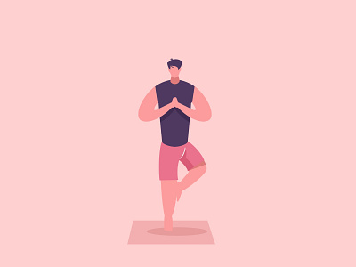 Yoga 2d character dribbble identity illustration inspirations minimal shot simple vector