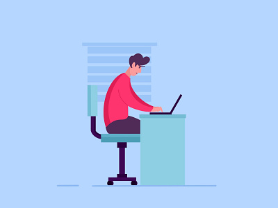 Work From Home 2d character dribbble flat design illustration inspirations minimal shot simple vector work