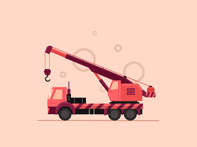 Crane Truck 2d crane dribbble flat design icon illustration inspirations minimal shot simple truck vector