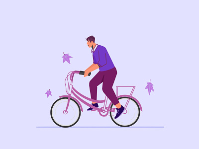 Guy on a Bike 2d bike biker character drama dribbble flat design illustration inspirations shot simple vector