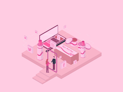 Cosmetic Products Isometric 2d branding cosmetic dribbble flat design illustration illustrator inspirations isometric products shot simple vector