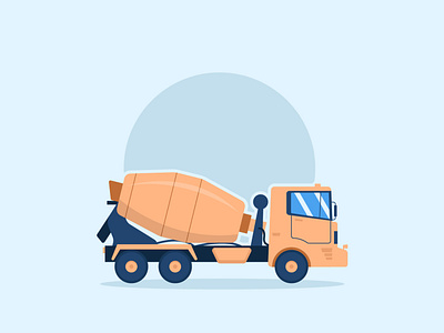 Concrete Mixer Truck Illustration