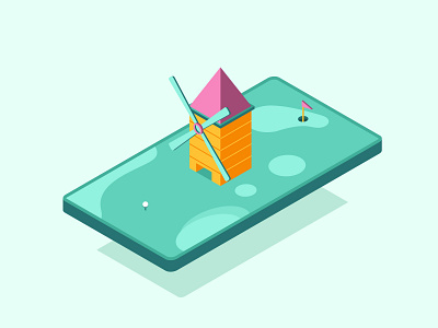 Mini Golf Course Isometric