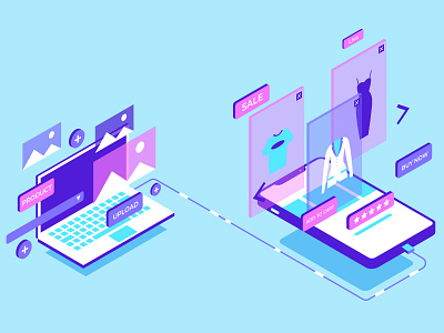 Online Boutique Isometric Illustration