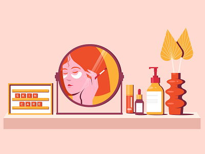 Skin Care | Cosmetics 2d character cosmetic design dribbble flat design illustration inspirations minimal shot skincare vector woman