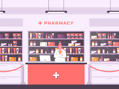 Pharmaceutical Business 2d design dribbble flat design illustration inspirations pharmacy shot vector