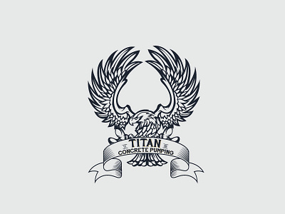 Titan Concrete Pumping 2d branding dribbble hawk icon identity inspirations logo shot tattoo vector