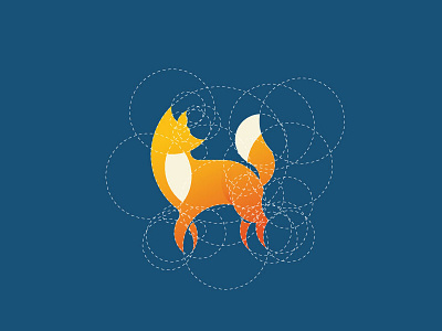Fox - Golden Ratio 2d animal branding dribbble golden ratio icon identity inspirations logo shot simple vector