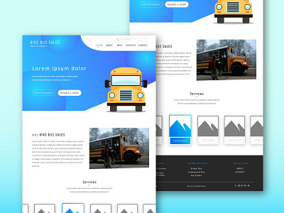 Bird Bus Sales Home Landing Page illustration landing page redesign web website