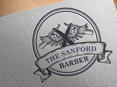 Logo for A Barber Company "The Sanford" brand branding corporate design font icon identity illustration logo vector